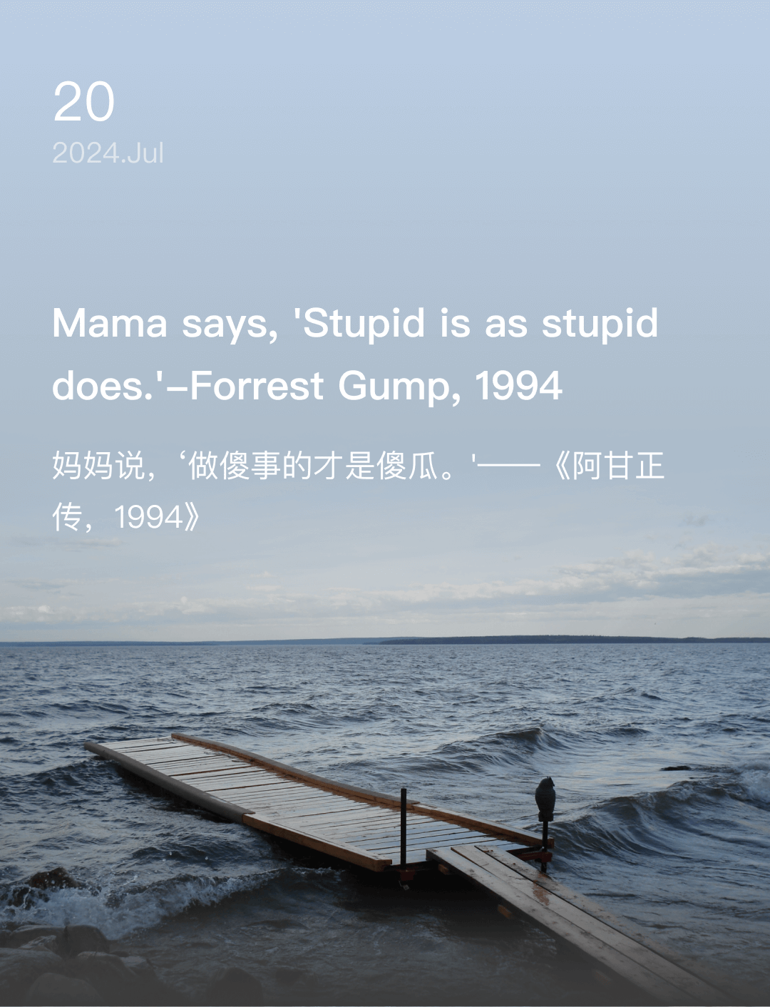 妈妈说，‘做傻事的才是傻瓜。'——《阿甘正传，1994》