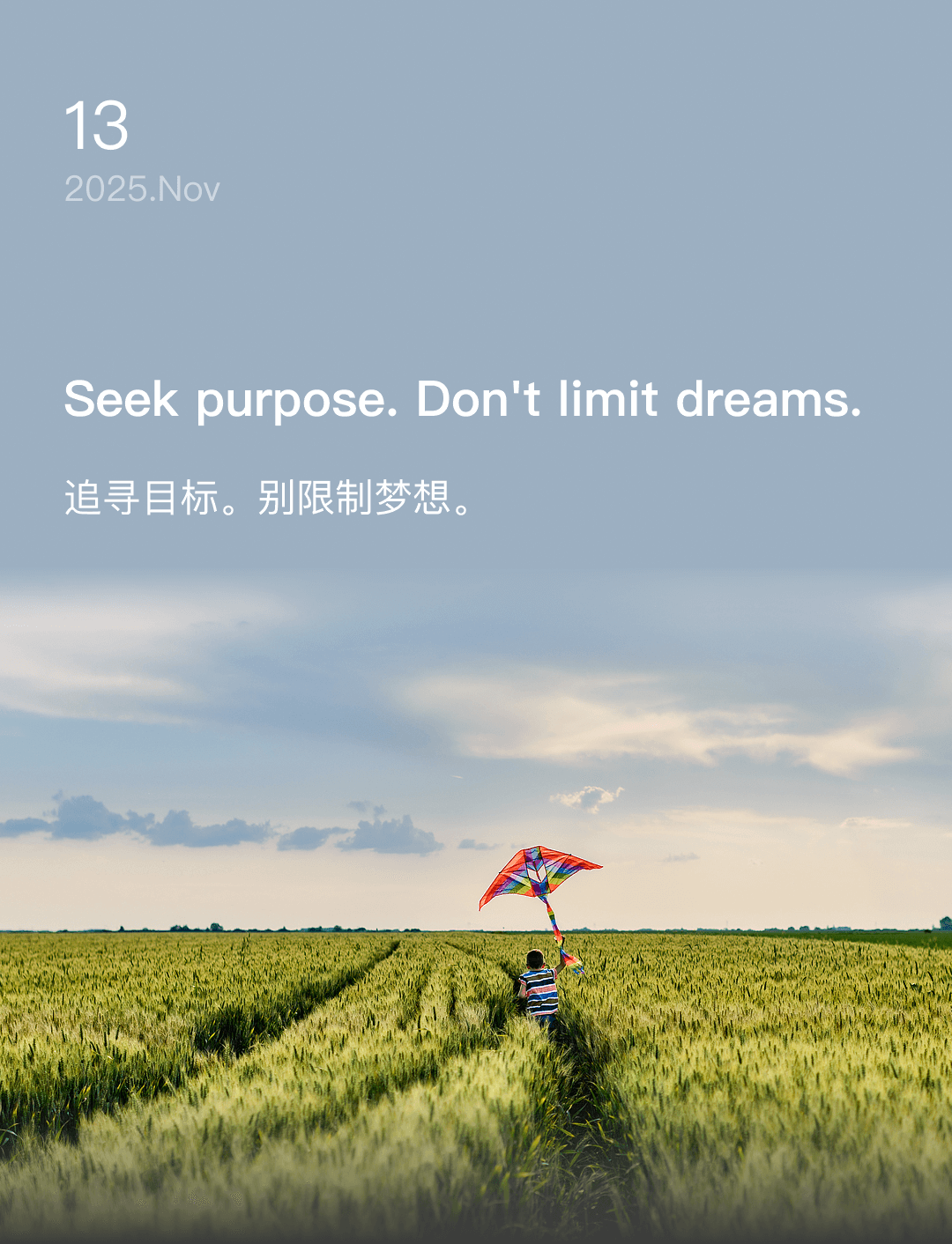追寻目标。别限制梦想。