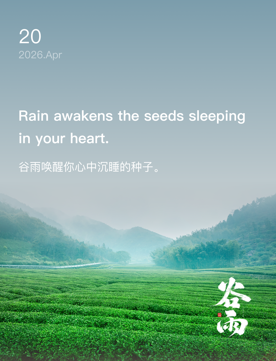 谷雨唤醒你心中沉睡的种子。